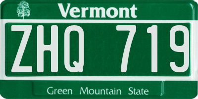 VT license plate ZHQ719