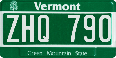 VT license plate ZHQ790