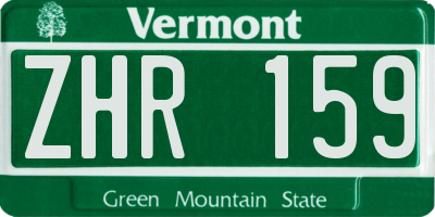 VT license plate ZHR159