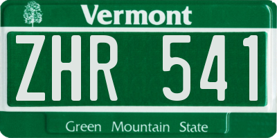 VT license plate ZHR541
