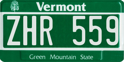 VT license plate ZHR559