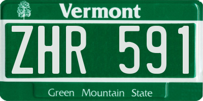 VT license plate ZHR591