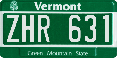 VT license plate ZHR631