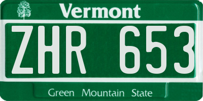VT license plate ZHR653
