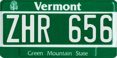 VT license plate ZHR656