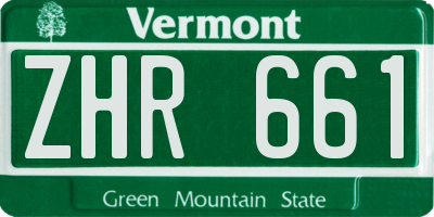 VT license plate ZHR661