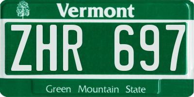 VT license plate ZHR697