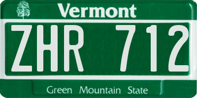 VT license plate ZHR712