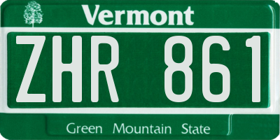VT license plate ZHR861