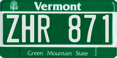 VT license plate ZHR871