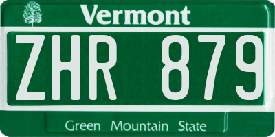 VT license plate ZHR879