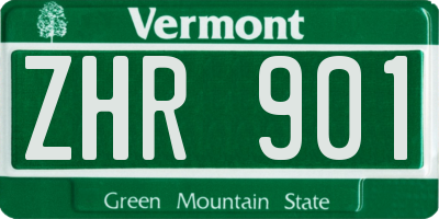 VT license plate ZHR901