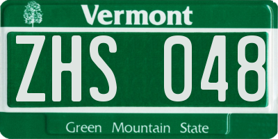 VT license plate ZHS048