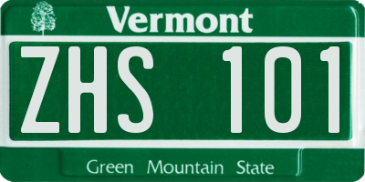 VT license plate ZHS101