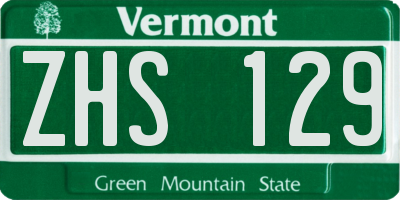 VT license plate ZHS129