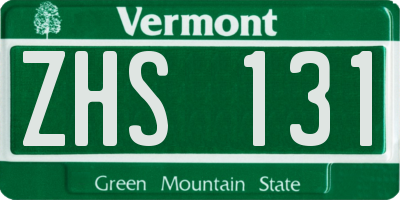 VT license plate ZHS131