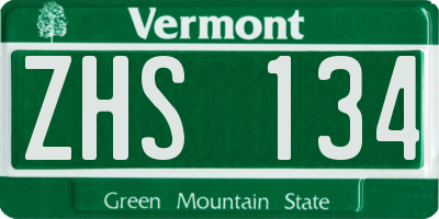 VT license plate ZHS134