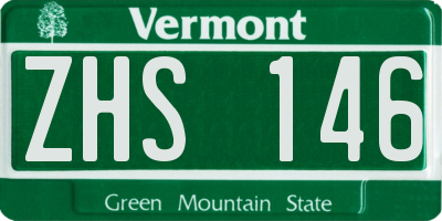 VT license plate ZHS146