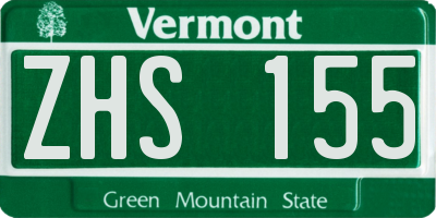 VT license plate ZHS155