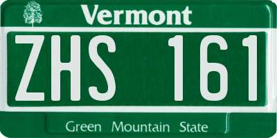 VT license plate ZHS161