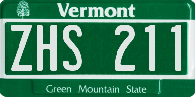 VT license plate ZHS211