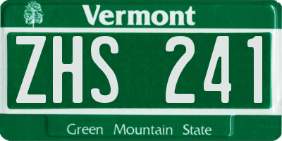 VT license plate ZHS241