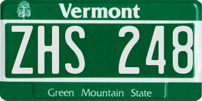 VT license plate ZHS248