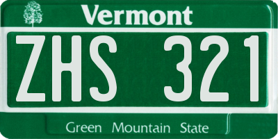 VT license plate ZHS321