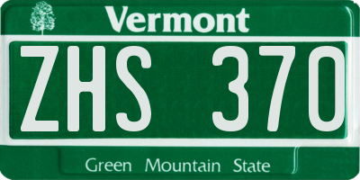 VT license plate ZHS370