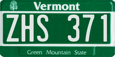 VT license plate ZHS371