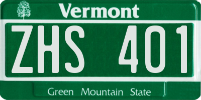 VT license plate ZHS401