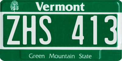 VT license plate ZHS413