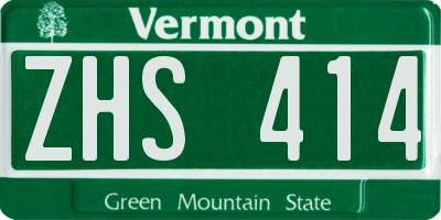 VT license plate ZHS414