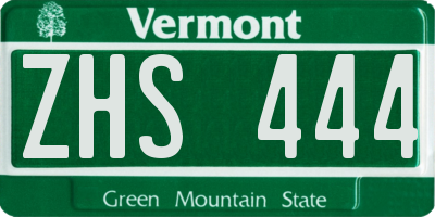 VT license plate ZHS444