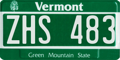 VT license plate ZHS483