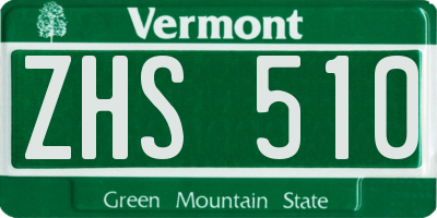 VT license plate ZHS510