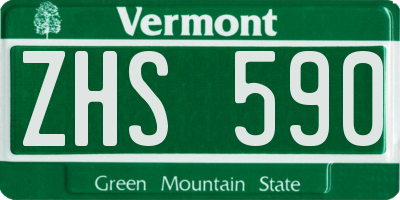 VT license plate ZHS590