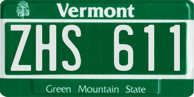 VT license plate ZHS611