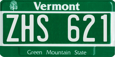 VT license plate ZHS621