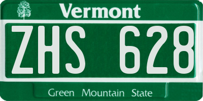 VT license plate ZHS628