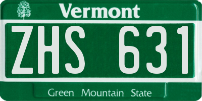 VT license plate ZHS631