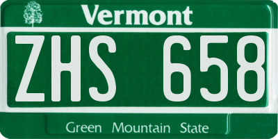 VT license plate ZHS658