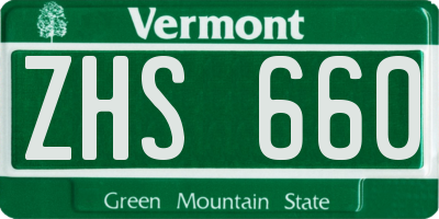 VT license plate ZHS660