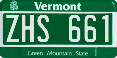 VT license plate ZHS661
