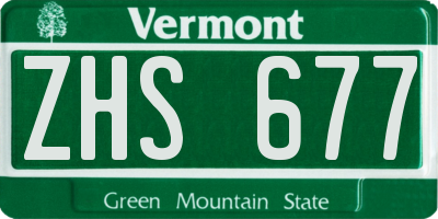 VT license plate ZHS677