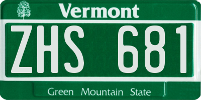 VT license plate ZHS681