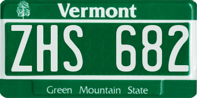VT license plate ZHS682