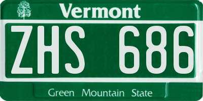 VT license plate ZHS686