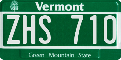 VT license plate ZHS710