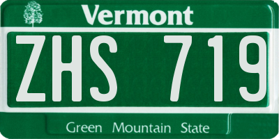 VT license plate ZHS719